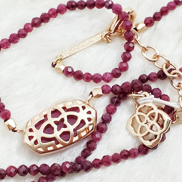 Kendra Scott Beaded Elisa Necklace in Maroon Jade - Picture 4 of 8